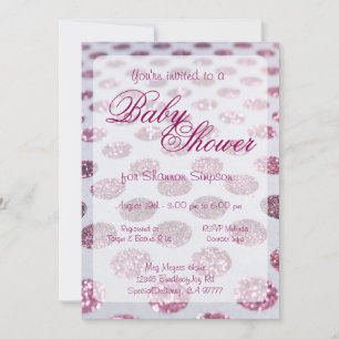 Baby Shower   Pink Polka Dots Invitation