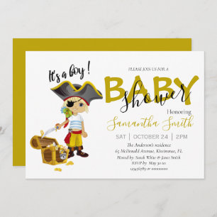 Baby Shower pirate boy Announcement