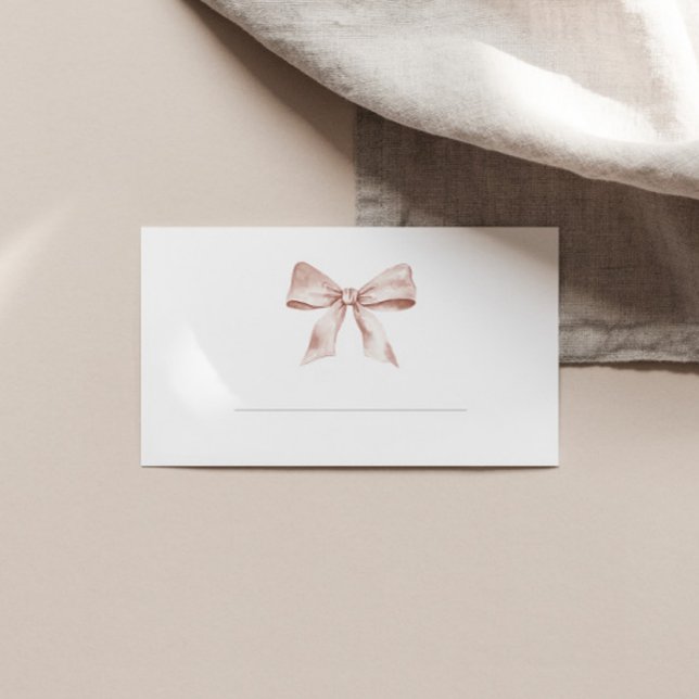 Baby shower place card with dusty pink bow (Creator Uploaded)