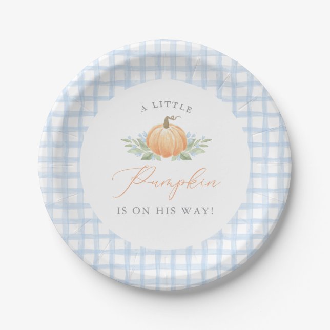 Baby Shower Plate | A Little Pumpkin (Front)
