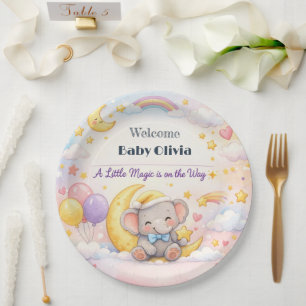 Baby Shower Plates Magic Moon Theme