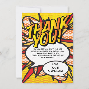 Baby Shower Poem Modern Fun Thank You Card