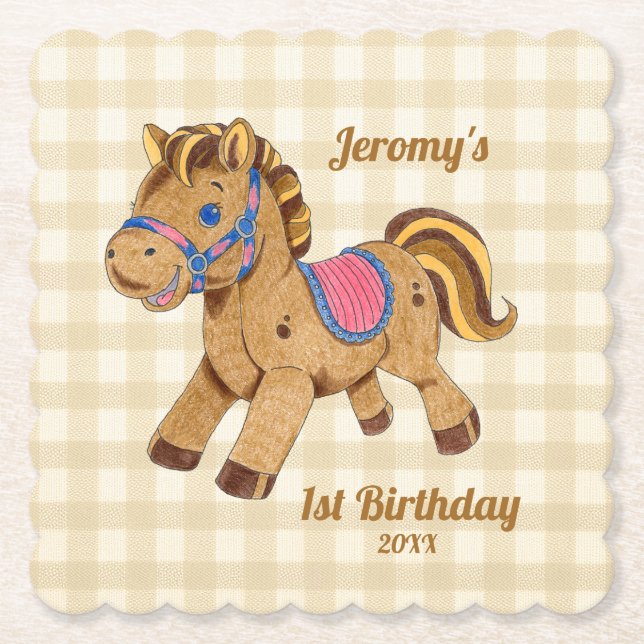 Baby Shower Pony Coaster (Front)