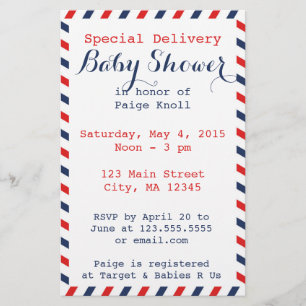 Baby Shower Postal Service Stationery