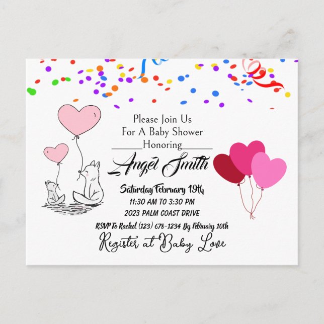 Baby Shower Postcard (Front)