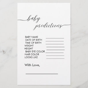 Baby Shower Prediction Modern Minimalist Simple