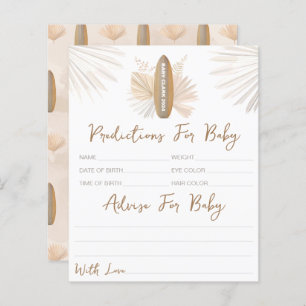 Baby Shower Predictions and Advice Card