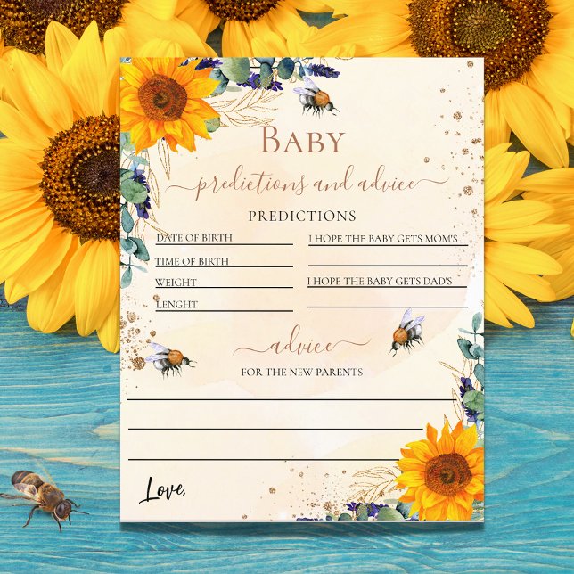 Baby Shower predictions sunflower bees eucalyptus (Creator Uploaded)