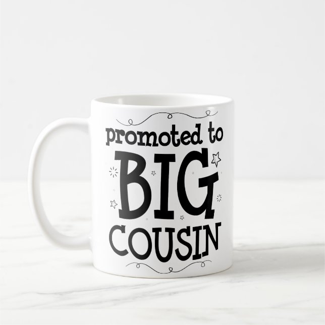 Baby Shower Pregnancy Announcement Big Cousin Mug (Left)