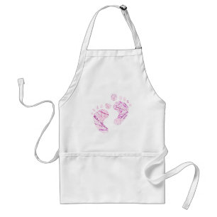Baby shower princess baby girl pink foots print standard apron