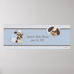 Baby Shower Puppy Banner Poster