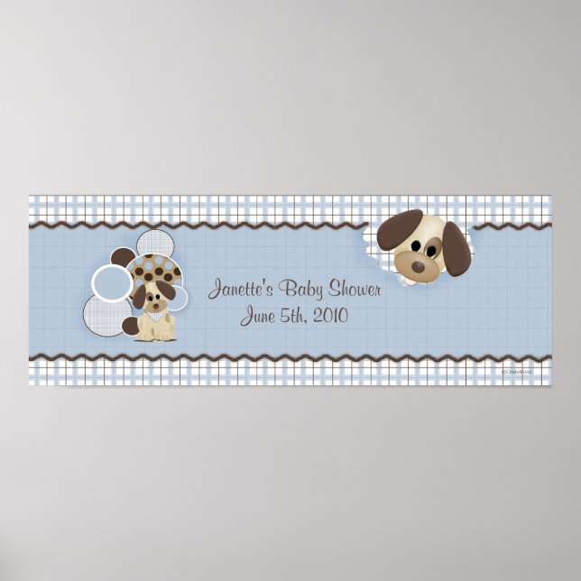 Baby Shower Puppy Banner Poster (Front)