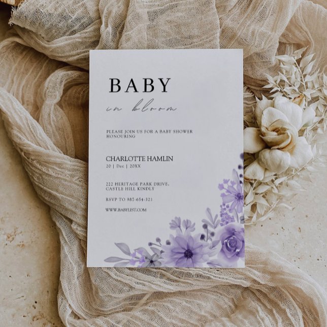 Baby Shower Purple Invitation Template (Baby Shower Purple Invitation Template)