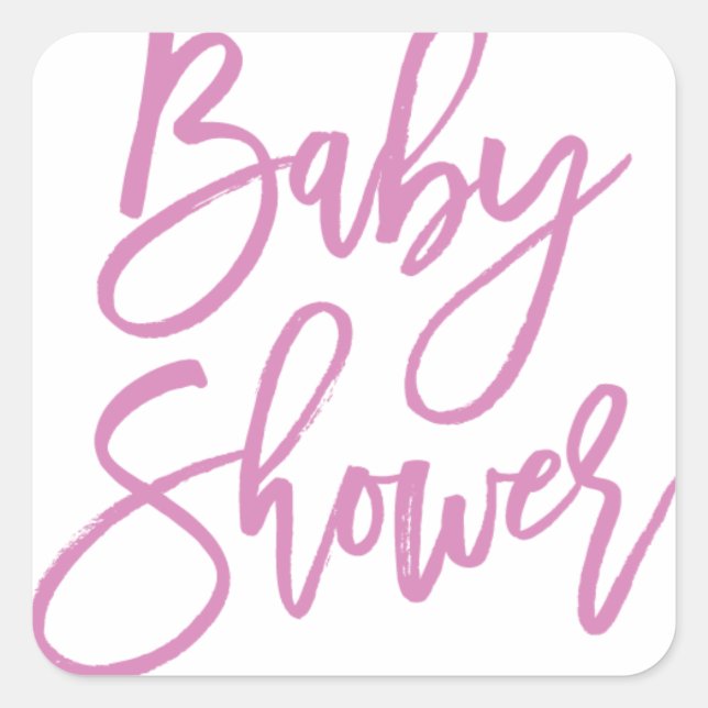 Baby Shower Purple Lettering Sticker (Front)
