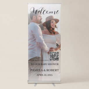Baby Shower QR code Photo Welcome Retractable Banner