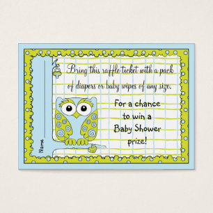 Baby Shower Raffle Ticket/Blue Green Owl