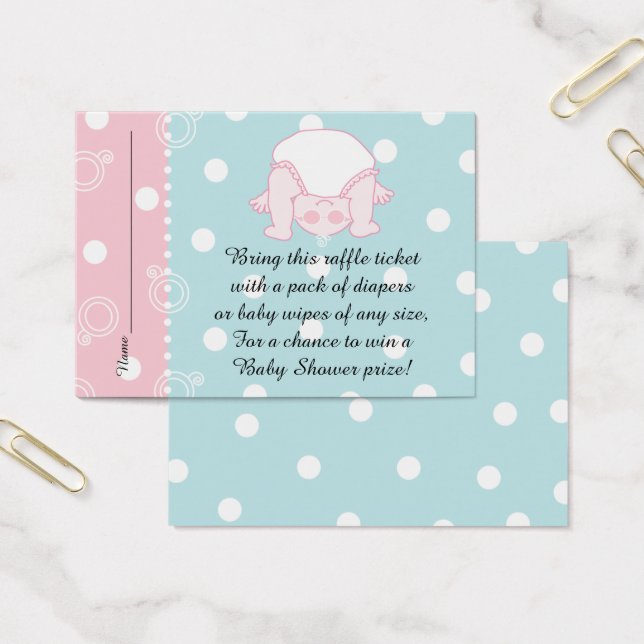 Baby Shower Raffle Ticket/Blue Pink Baby (Office)