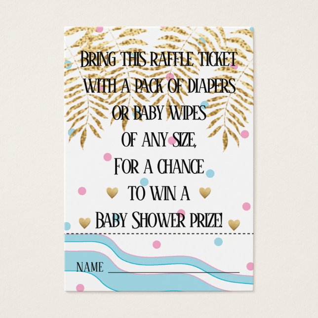 Baby Shower Raffle Ticket/Flamingo Mummy & Baby (Front)