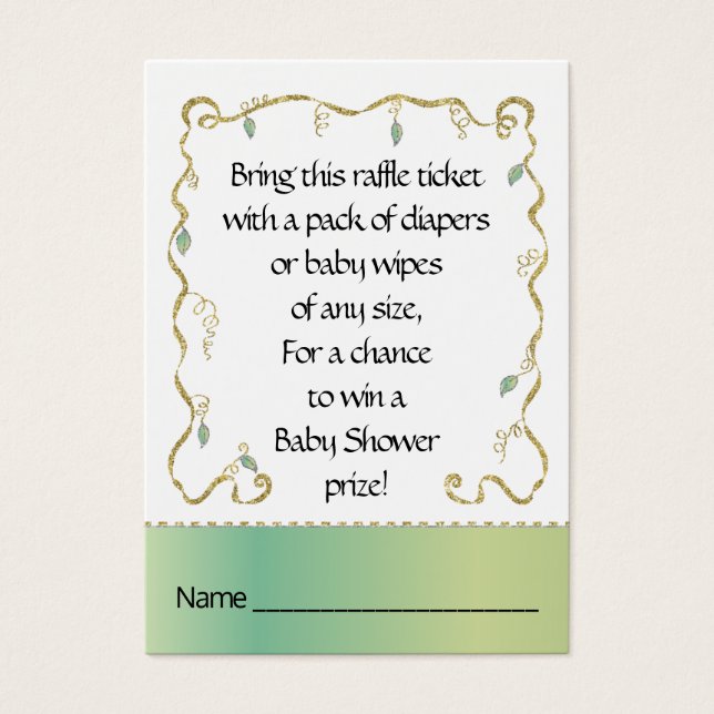 Baby Shower Raffle Ticket/Glittery Castle (Front)