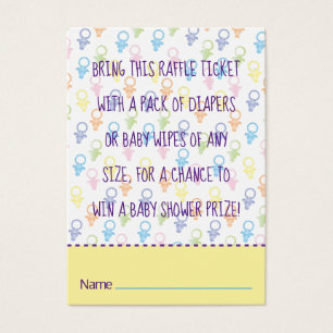 Baby Shower Raffle Ticket Paci Bunny
