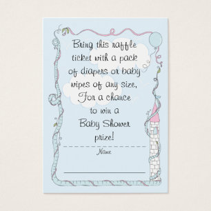 Baby Shower Raffle Ticket/Pink/Blue Castle