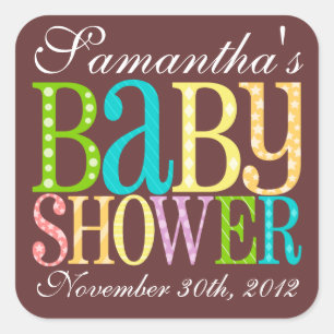 Baby Shower (Rainbow) Square Sticker