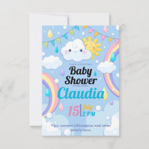 Baby Shower Rainbow Thank You Card