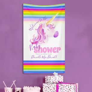 Baby shower rainbow unicorn banner