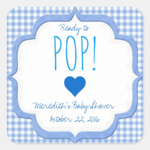 Baby Shower Ready To Pop Stickers for Boy