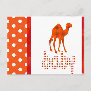 Baby Shower Red Camel Invitation Postcard