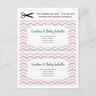 Baby Shower registry insert cards, pink girl Invitation Postcard