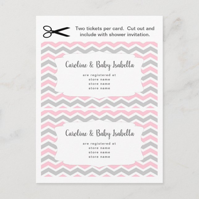Baby Shower registry insert cards, pink girl Invitation Postcard (Front)