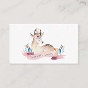 Baby Shower Registry Woodland Deer Card