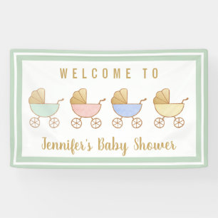 Baby Shower Retro Carriage Parade Welcome Banner