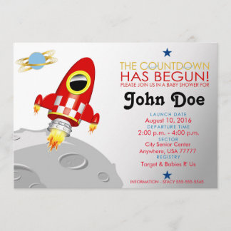 Baby Shower 'Rocket Ship' 5x7 Invitation