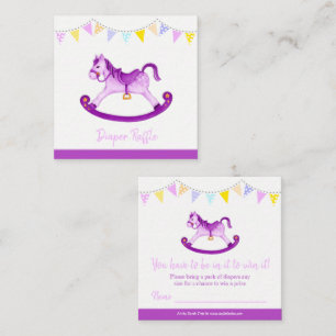 Baby shower rocking horse art diaper raffle cards