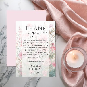Baby Shower Romantic Wildflower Floral Blooms Thank You Card