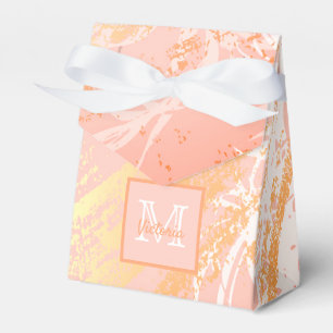 Baby Shower rose gold foliage modern monogram Favour Box
