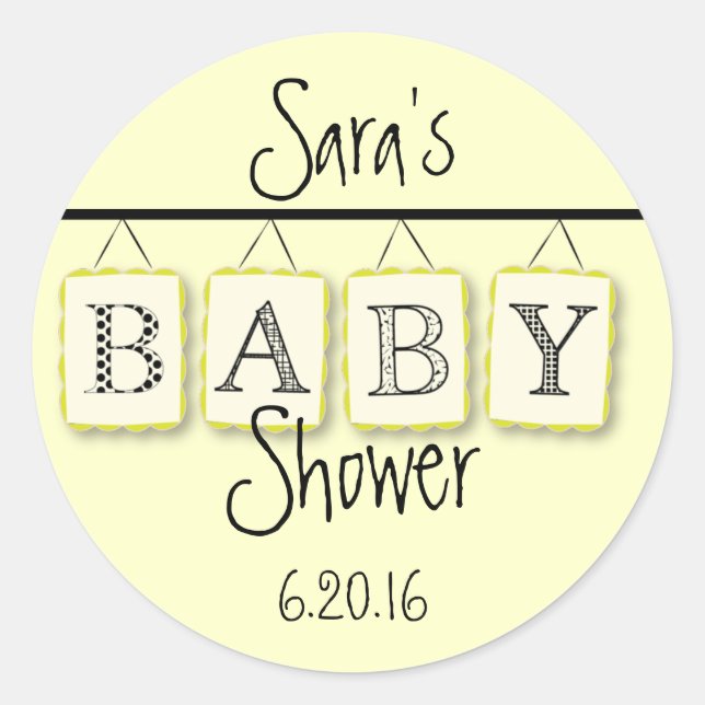 Baby Shower Round Sticker (Front)