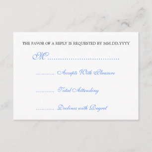 Baby Shower RSVP Vintage Ribbon Blue