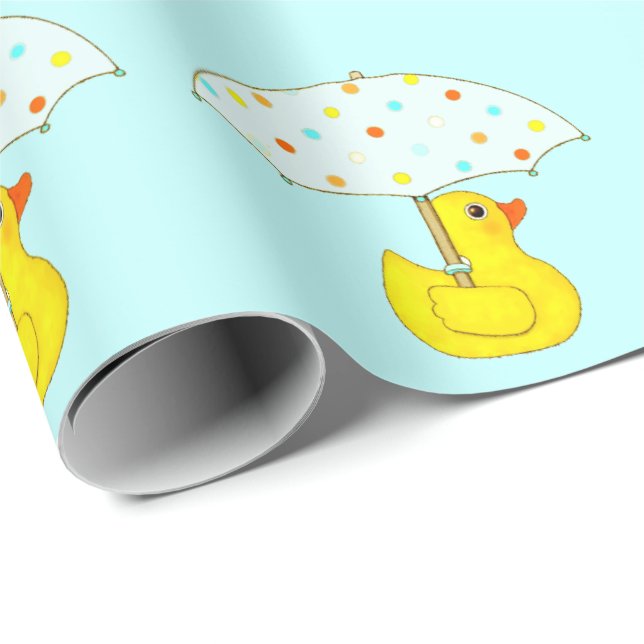 Baby Shower Rubber Duck Décor Wrapping Paper (Roll Corner)