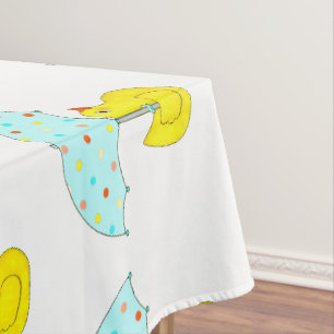 Baby Shower Rubber Duck With Umbrella Tablecloth