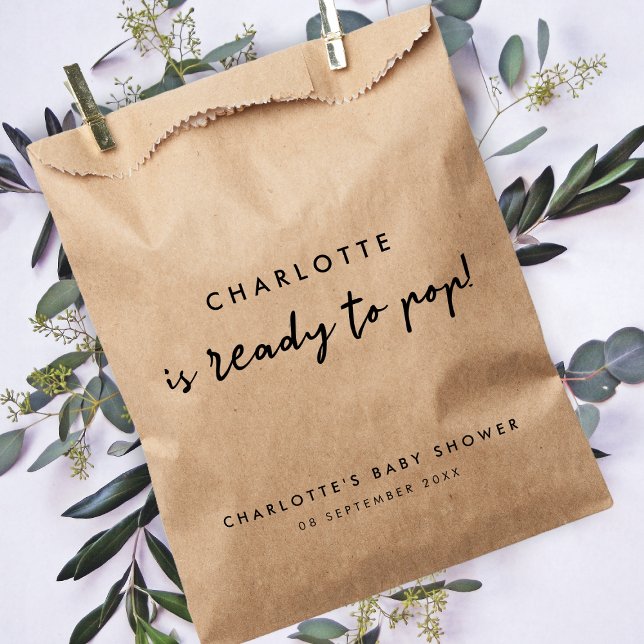 Baby Shower | Rustic Kraft Ready to Pop Fun Favour Bags (Creator Uploaded)