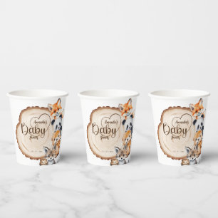 Baby Shower Rustic Vintage Animals Paper Cups