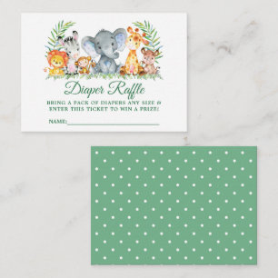 Baby Shower Safari Animals Raffle Ticket Dots Enclosure Card