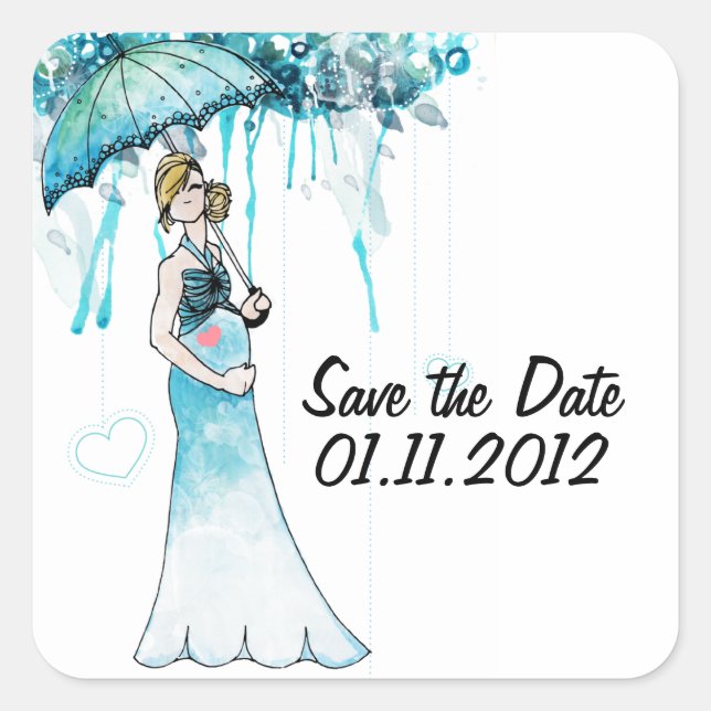 Baby Shower Save the Date Stickers (Front)