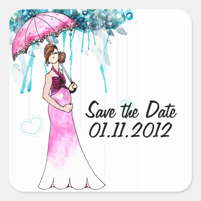 Baby Shower Save the Date Stickers (Front)