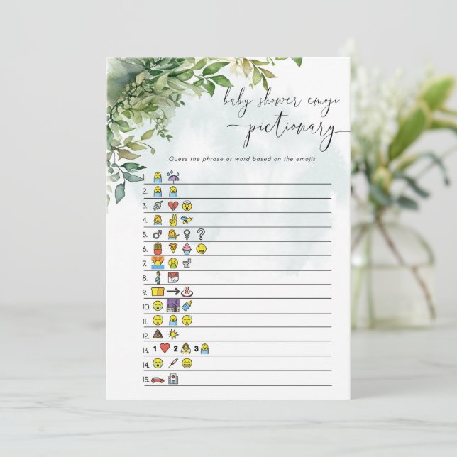 Baby Shower Sayings Picture Quiz Game Invitation (Standing Front)