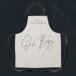 Baby shower script modern black and white elegant apron<br><div class="desc">Baby shower script modern black and white elegant party decor apron design. Ideal gender neutral design.</div>