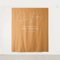 Baby shower script modern bold orange elegant